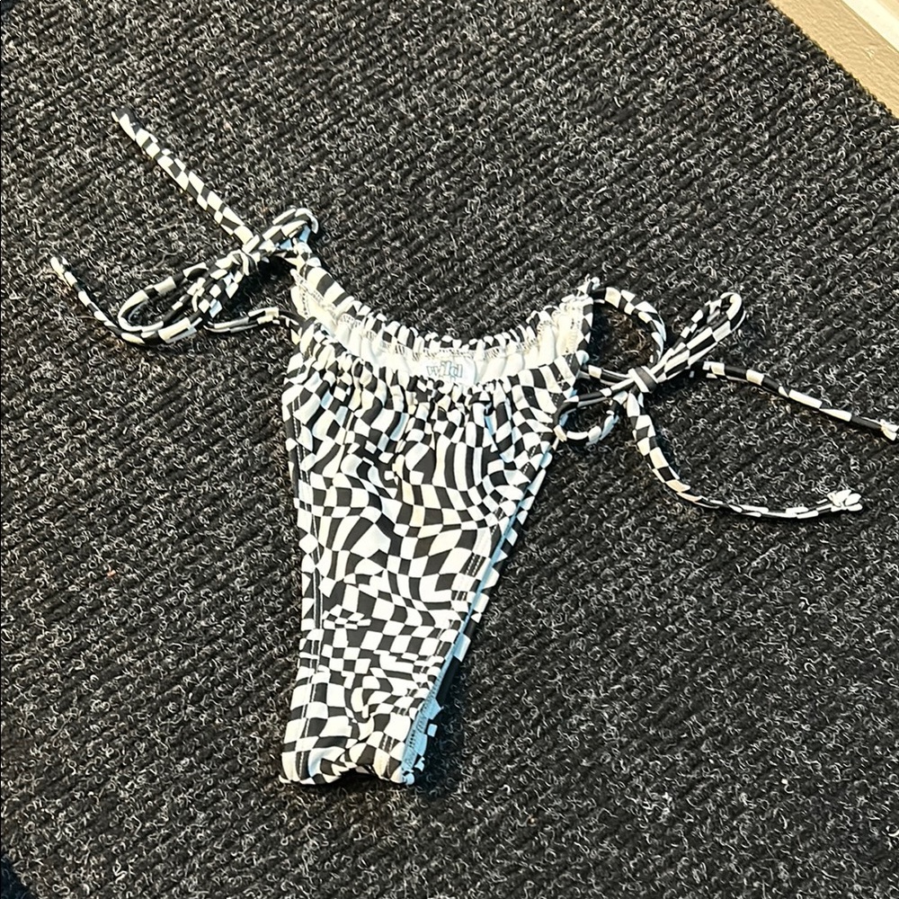 Wild Fable Black and White Checkered Bikini Bottom